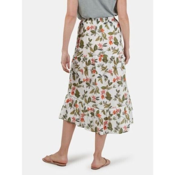 JEANSWEST Ellen Ladder Trim White Botanical Midi Skirt -  BNWT - Picture 3 of 10